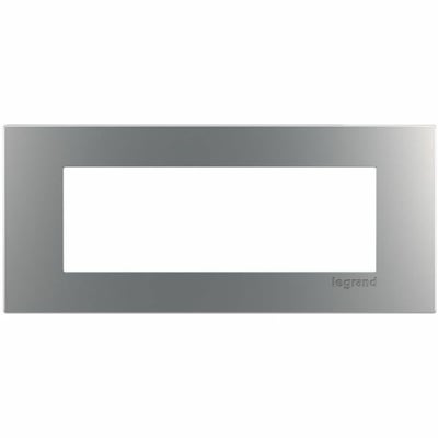 Wiremold dash 3-Cube Trim Plate in Stainless Steel