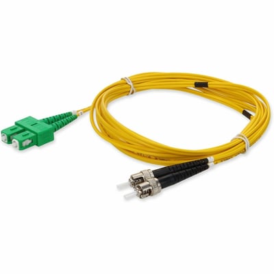AddOn 2m ASC to ST Yellow OS2 Duplex OFNR (Riser-Rated) SMF Fiber Patch Cable