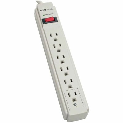 Tripp Lite by Eaton Protect It! 6-Outlet Surge Protector 8 ft. (2.43 m) Cord 990 Joules Low-Profile Right-Angle 5-15P plug