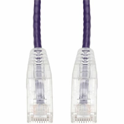 10FT PURPLE CAT6A SLIM UTP PVC SNAGLESS CLEAR-CLAW PATCH CBL