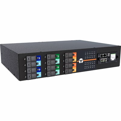 Vertiv PowerIT VP6U62A2 Upgradeable Outlet Level Monitoring HD rPDU, Horizontal, Three Phase, 24 Combination C13/C19 Outlets, 60/63A, 240/415V WYE, 2U