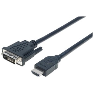 HDMI to DVI-D 24+1 Cable, 3m, Male to Male, Black, Dual Link, Compatible with DVD-D, Lifetime Warranty, Equivalent to HDDVIMM3M