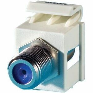 Ortronics F-connector Keystone Module, 180 Degree Exit, F/F, (75 Ohm), Fog White
