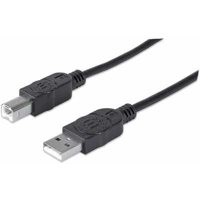 Manhattan Hi-Speed USB 2.0 A Male to B Male Device Cable, 6', Black