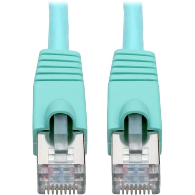 Eaton Tripp Lite Series Cat6a 10G Snagless Shielded STP Ethernet Cable (RJ45 M/M), PoE, Aqua, 20 ft. (6.09 m)