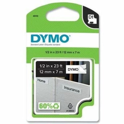 SANFORD DYMO LABELMANAGER D1 TAPE 1000 BLACK ON WHITE - 45113