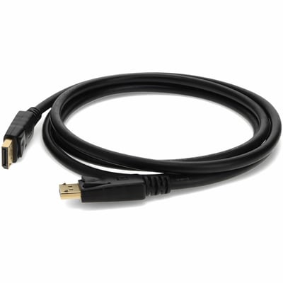 AddOn 6ft HP&reg; VN567AA Compatible DisplayPort 1.2 Male to DisplayPort 1.2 Male Black Cable For Resolution Up to 2560x1600 (WQXGA)