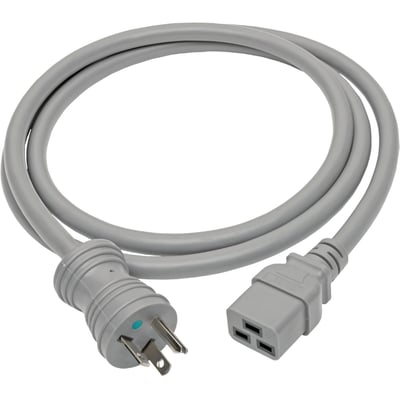 Eaton Tripp Lite Series Hospital-Grade Power Cord, NEMA 5-20P to C19 - Heavy-Duty, Green Dot, 20A, 125V, 12 AWG, 6 ft. (1.83 m), Gray