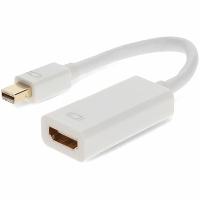 AddOn 5-Pack of Mini-DisplayPort 1.1 Male to HDMI 1.3 Female White Active Adapters For Resolution Up to 2560x1600 (WQXGA)