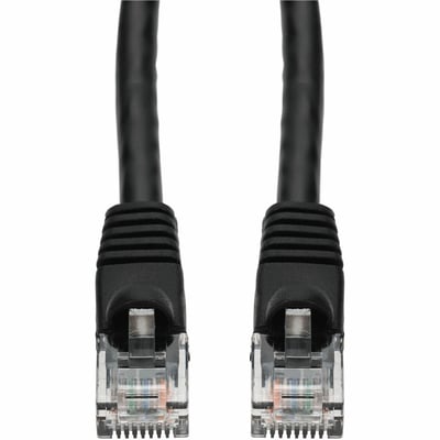 AddOn 25ft Black CAT 5E PVC Ethernet Cable Snagless Bubble Boot RJ-45 M/M