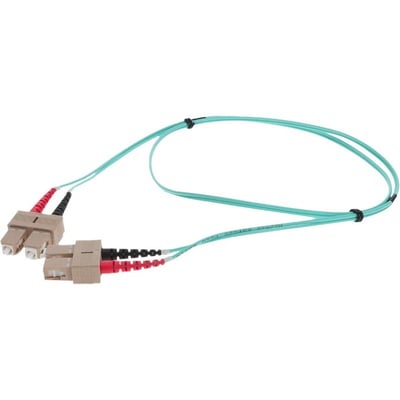 AddOn 1m SC to SC Aqua OM4 Duplex OFNR (Riser-Rated) TAA Fiber Patch Cable