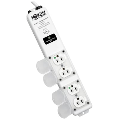 Tripp Lite by Eaton Safe-IT UL 60601-1 Medical-Grade Surge Protector for Patient-Care Vicinity 4x Hospital-Grade Outlets 15 ft. Cord Antimicrobial Protection
