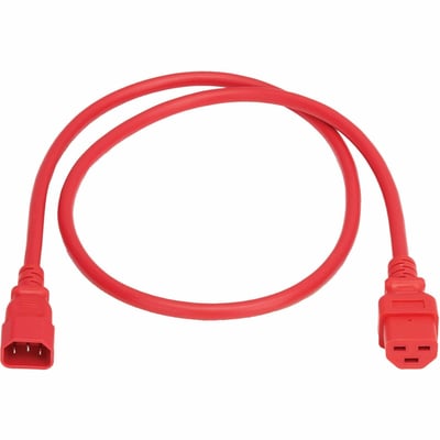 POWER CORD C14 C21 HEAVY-DUTY 15A 250V 14 AWG 3FT RED