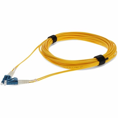AddOn 25m LC to LC Yellow OS2 Duplex Microboot, Snagless OFNR (Riser-Rated) SMF Fiber Patch Cable