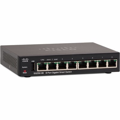 CISCO SG250-08 8-PORT GIGABIT SMART SWITCH REMANUFACTURED