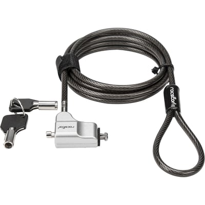 Rocbolt C21 Security Cable With Key Lock and (2) Keys - For Ultra-thin Laptop, Ultrabook Devices - Compatible Cleat™ Locking Technology - Galvanized Steel, Nickel, Zinc Alloy - 6 ft - Compatible with K67890WW & K64444WW - TAA COMPLIANT - FOR WITH