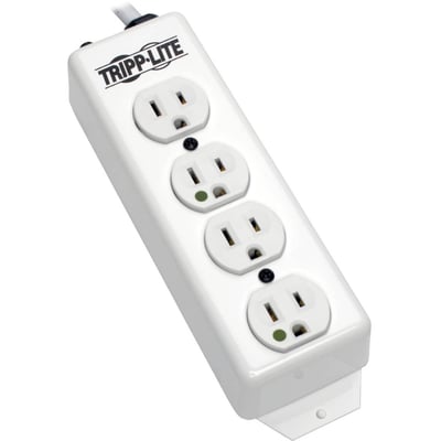 Tripp Lite by Eaton Safe-IT Medical-Grade Power Strip UL 1363 4 Hospital-Grade Outlets Antimicrobial 15 ft. (4.57 m) Cord