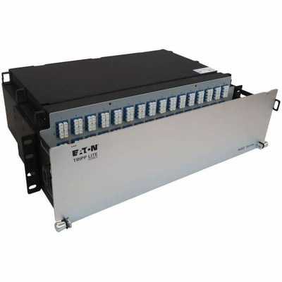 Eaton Tripp Lite Series Preloaded Fiber Patch Panel, 3U - 48x (12F MTP/MPO-APC to 4x LC Duplex F/F) 8F Trunk Cables, OS2 Singlemode, 5 m (16.4 ft.)