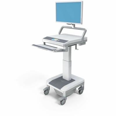 Capsa Healthcare - T7 Powered Cart (T79NNLP3P000) - Powered Mobile Computing Cart - 120V Power System - Electronic Lift - 655Wh Battery