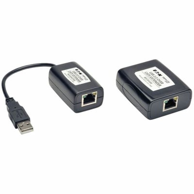 Tripp Lite by Eaton 1-Port Plug-and-Play USB 2.0 over Cat5/Cat6 Extender Kit Transmitter & Receiver USB up to 164.04 ft. (50M) TAA