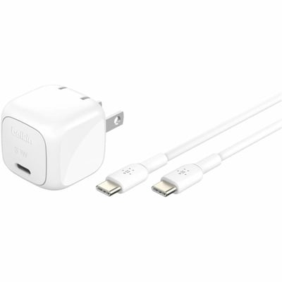 30W USB-C CUBE WALL CHRG W/ 1M PVC C-C CBL