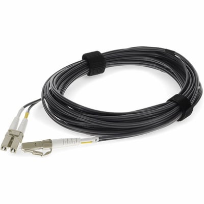 AddOn 10m LC to LC Gray OM4 Duplex OFNR (Riser-Rated) Fiber Patch Cable