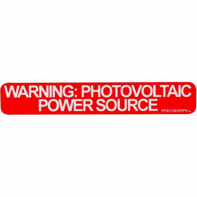 SOLAR LABEL 1X6 WARNING PV