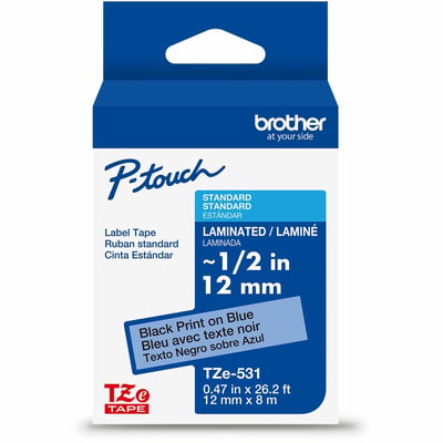 BLACK/BLUE TAPE (12MM) ON BLUE LAMINATED TAPE FOR TZE-COMP