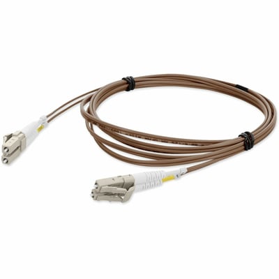 AddOn 3m LC to LC Brown OM1 Duplex OFNR (Riser-Rated) MMF Fiber Patch Cable