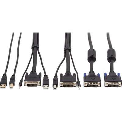 Tripp Lite by Eaton DVI KVM Cable Kit - DVI USB 3.5 mm Audio (3xM/3xM) + USB (M/M) + DVI (M/M) 10 ft. (3.05 m)