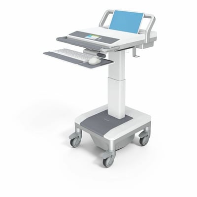 Capsa Healthcare - T7 Powered Cart (T77NNLP1L200) - Powered Mobile Computing Cart - 120V Power System - Electronic Lift - 655Wh Battery