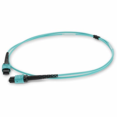 AddOn 1m MPO/UPC (Male) to MPO/UPC Aqua OM4 OFNR (Riser-Rated) 12-Strand Fiber Patch Cable