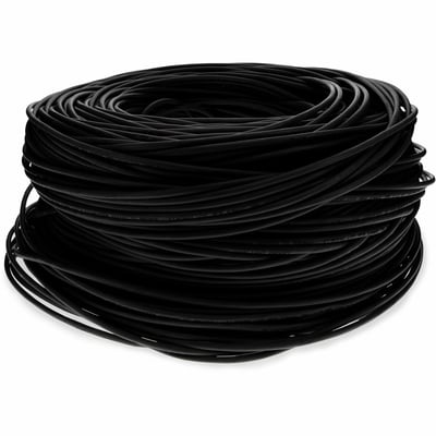 AddOn 1000ft Non-Terminated Black Cat6 STP PVC Copper Patch Cable
