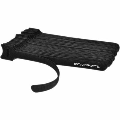 HOOK & LOOP FASTENING CABLE TIES, 6-INCH, 50PCS/PACK, BLACK