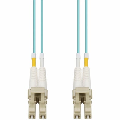 AddOn 300m LC to LC Aqua OM4 Duplex Armored OFNR (Riser-Rated) Fiber Patch Cable
