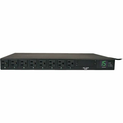 Tripp Lite by Eaton PDU 1.4kW Single-Phase Local Metered Automatic Transfer Switch PDU 2 120V 5-15P 15A Inputs 8 5-15R Outputs 1U TAA
