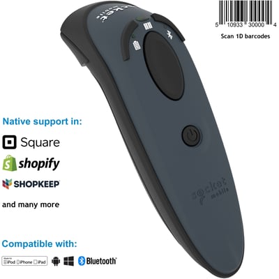 Socket Mobile DuraScan D730, 1D Laser Barcode Scanner, Gray