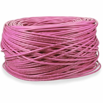 AddOn 1000ft Non-Terminated Pink CAT 6 Plenum-Rated Bulk Cable TAA