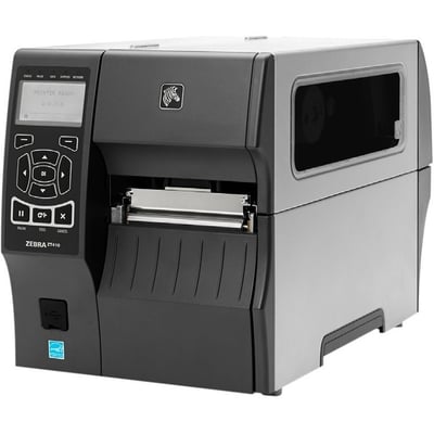 Zebra ZT410 Desktop Direct Thermal/Thermal Transfer Printer - Monochrome - Label Print - Fast Ethernet - USB - Serial - Bluetooth - With Cutter