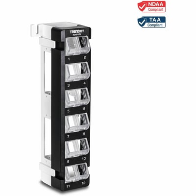 12-PORT BLANK ANGLED WALL MOUNT KEYSTONE PATCH PANEL BLANK ANGLED