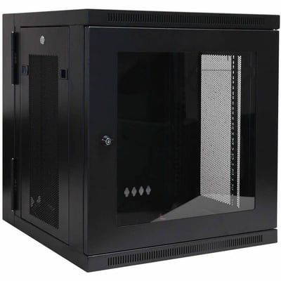 Tripp Lite by Eaton SmartRack 12U Low-Profile Switch-Depth Wall-Mount Small Rack Enclosure Clear Acrylic Window Hinged Back