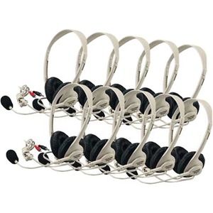 Califone 10 Pack Multimedia Stereo Headsets