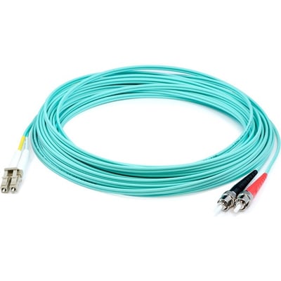 AddOn 34m ST to LC Aqua OM4 Duplex LSZH Fiber Patch Cable