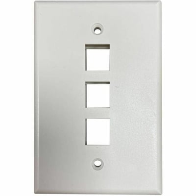 Tripp Lite by Eaton Safe-IT 3-Port Single-Gang Keystone Wall Plate, Antibacterial, Ivory Matte, TAA