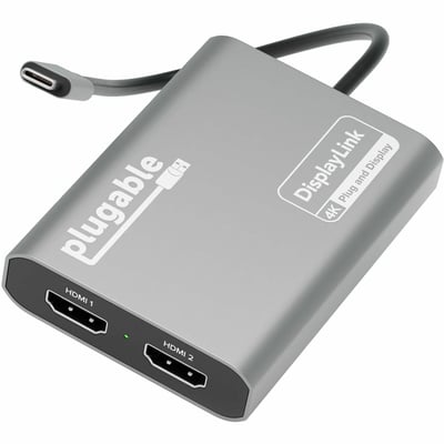 Plugable USB C to HDMI Adapter, Dual Monitor 4K 60Hz for Apple Mac M1/M2/M3