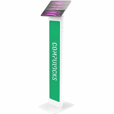 UNIVERSAL INVISIBLE MOUNT BRANDABLE FLOOR STAND WHITE