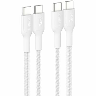 C - C CBL 240W 2.0 BRAIDED PCR 2M WHITE 2PK