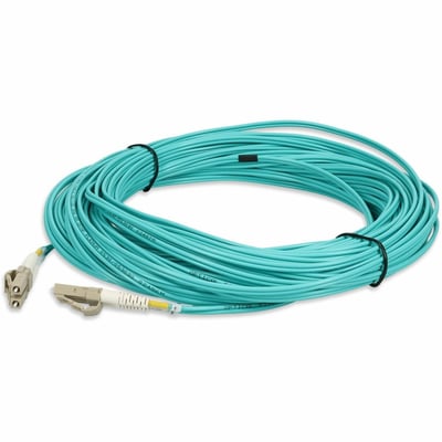 AddOn 33m LC to LC Aqua OM4 Duplex OFNP (Plenum-Rated) Fiber Patch Cable
