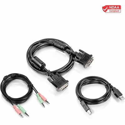 TRENDnet 10 ft. DVI-I, USB, and Audio KVM Cable Kit, Connect a DVI Computer to the TRENDnet TK-232DV KVM Switch, USB Mouse/Keyboard, DVI-I, & 3.5mm Audio Connections, TK-CD10