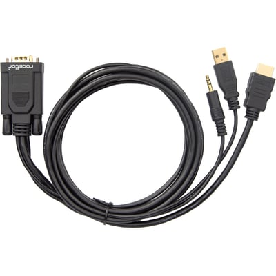 Rocstor Premium 6ft VGA to HDMI Converter Cable with Power and Audio Support M/M